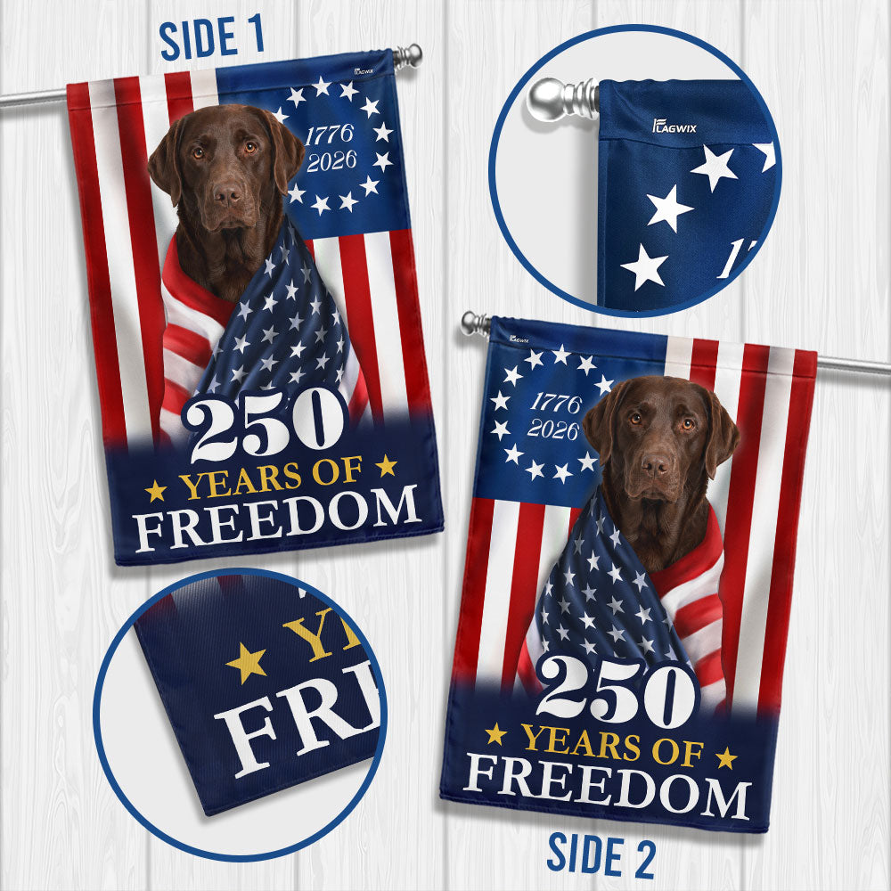 Patriotic Chocolate Labrador Retriever Garden Flag