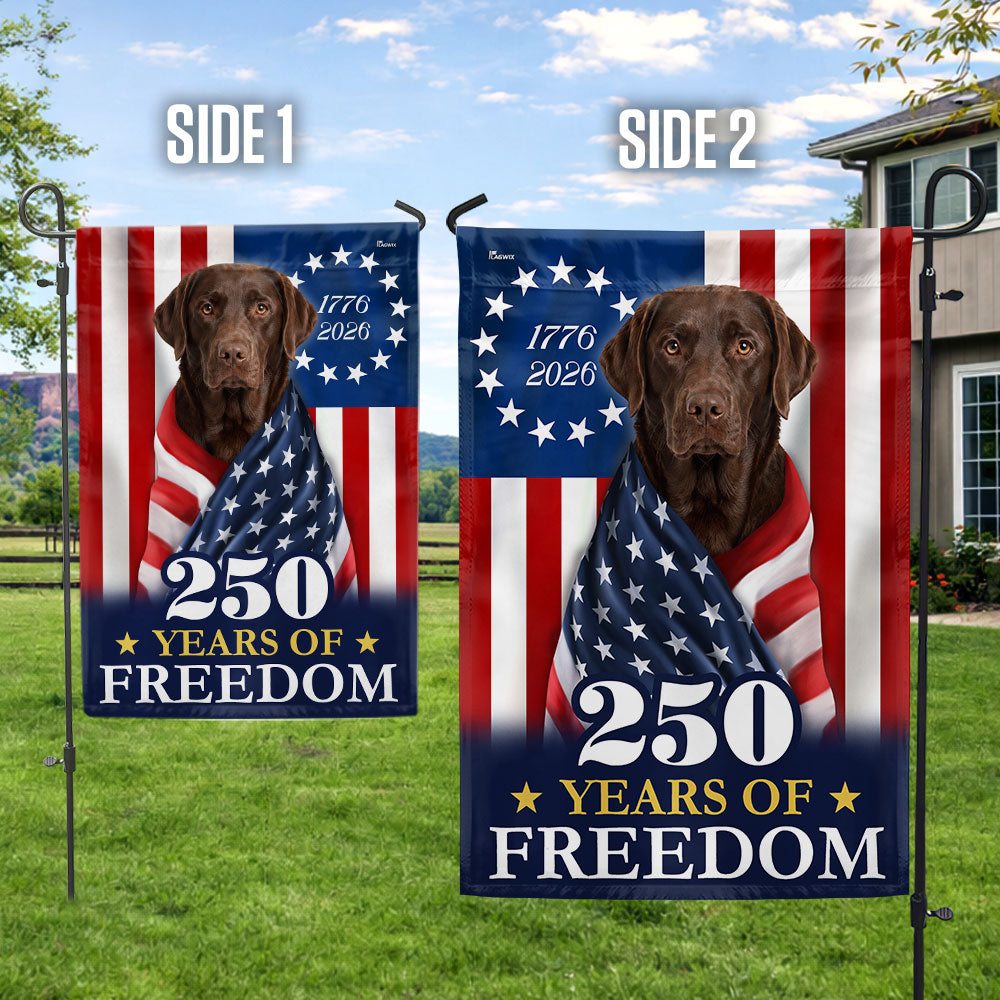 Patriotic Chocolate Labrador Retriever Garden Flag