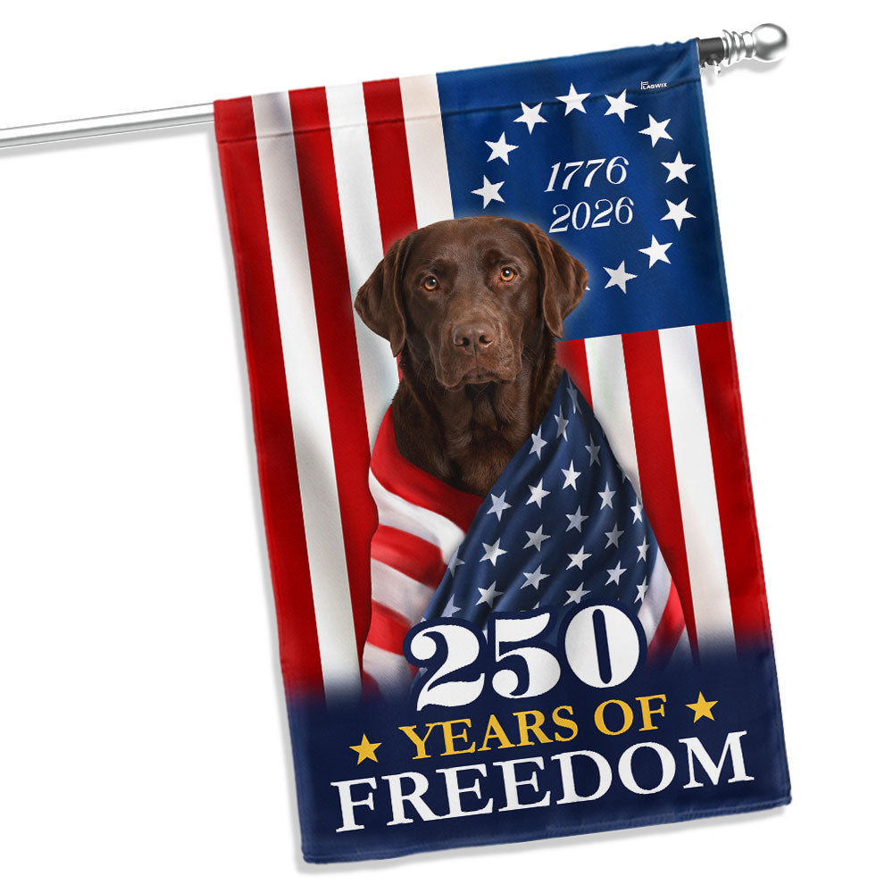 Patriotic Chocolate Labrador Retriever Garden Flag