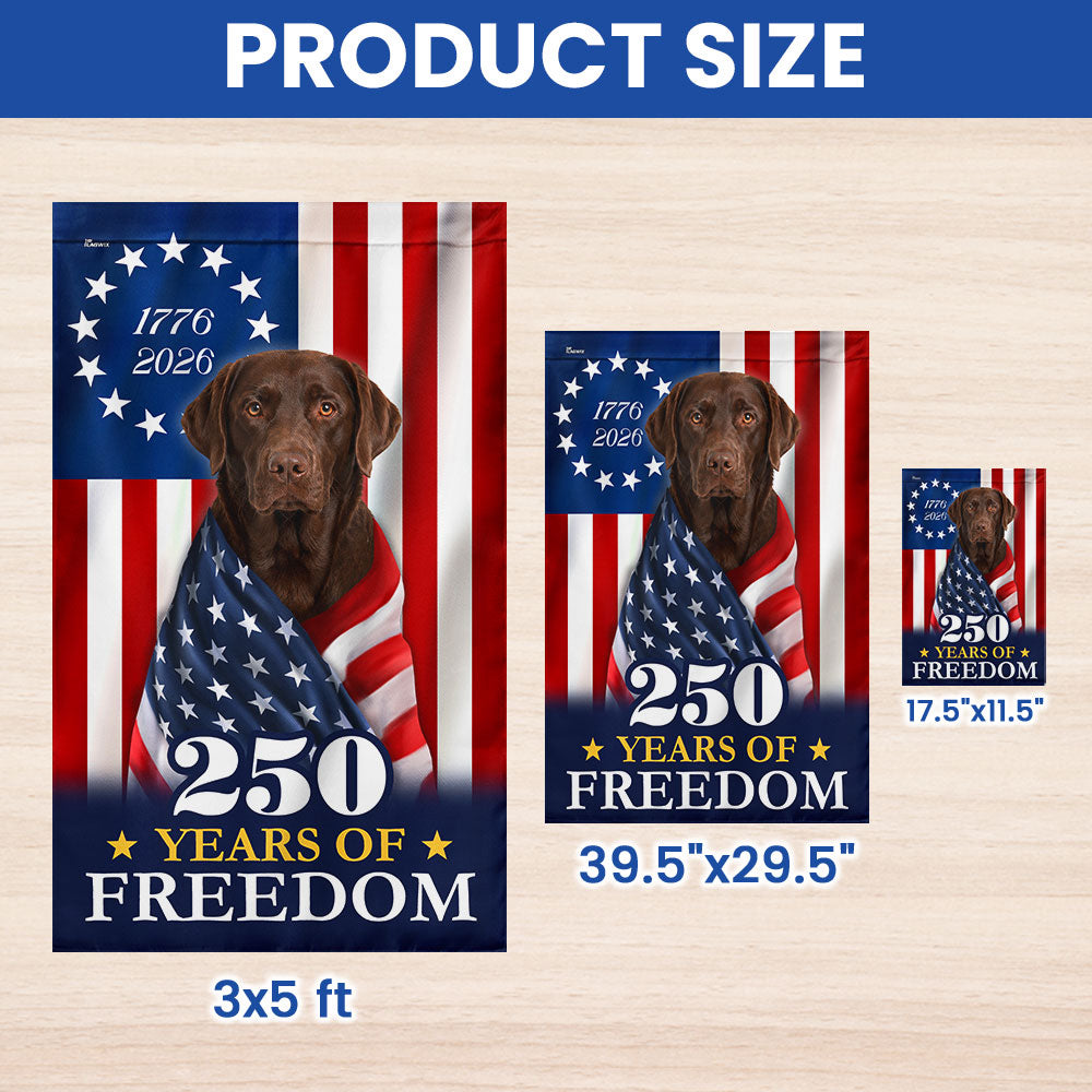 Patriotic Chocolate Labrador Retriever Garden Flag