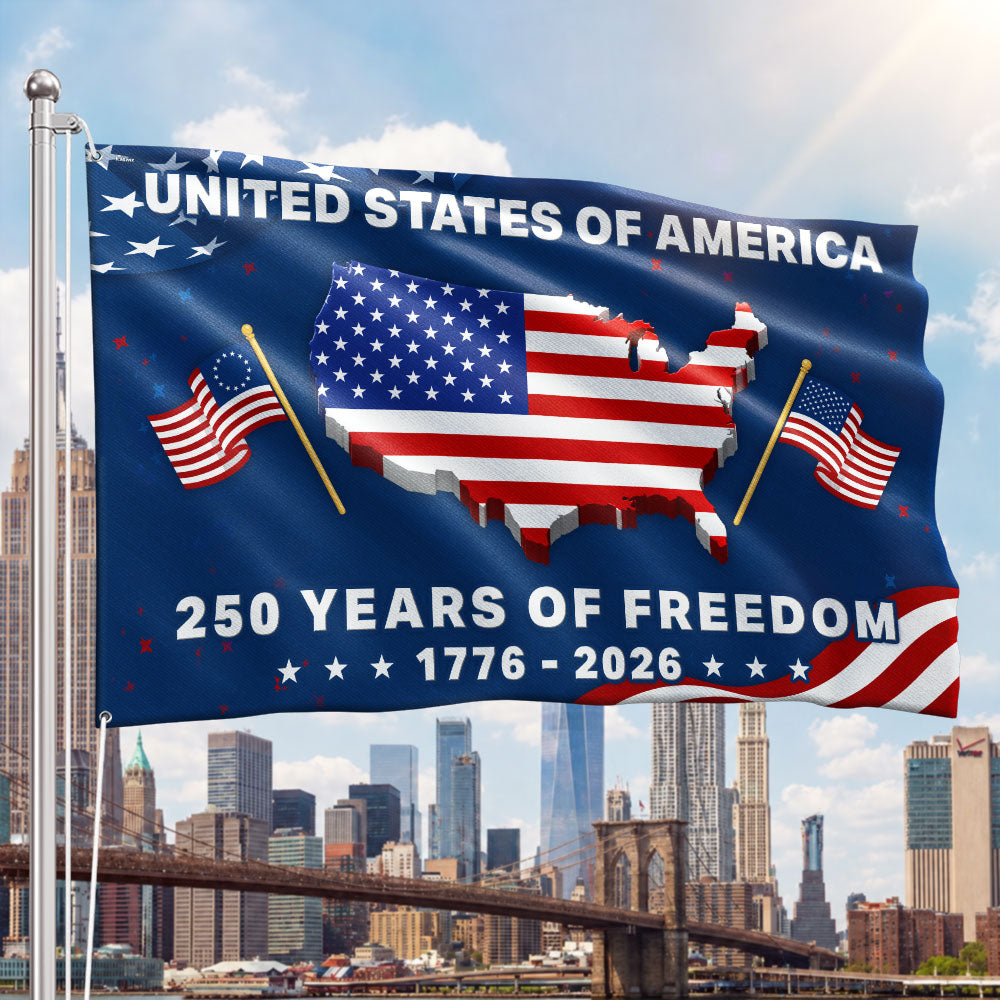 250th Anniversary United States Grommet Flag - Custom Canvas Decor