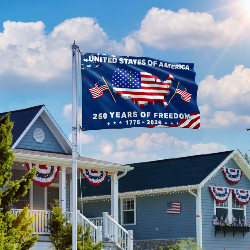 250th Anniversary United States Grommet Flag - Custom Canvas Decor