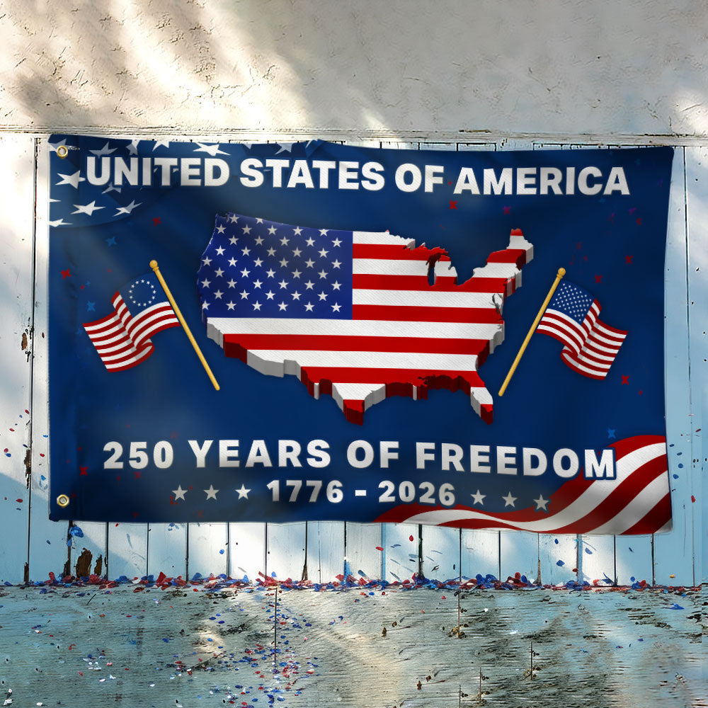 250th Anniversary United States Grommet Flag - Custom Canvas Decor