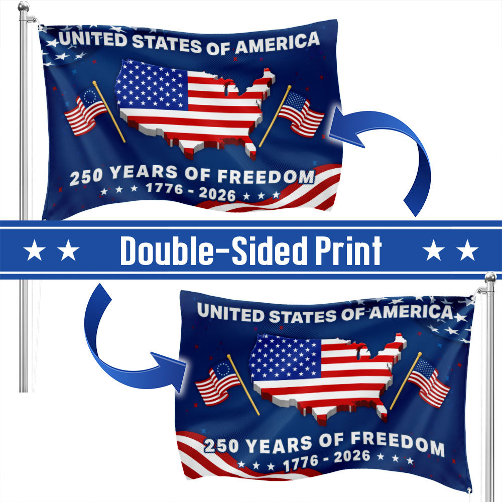 250th Anniversary United States Grommet Flag - Custom Canvas Decor