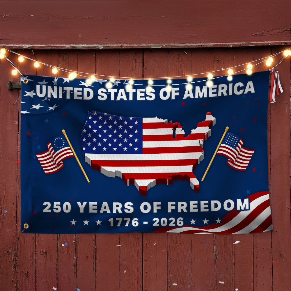 250th Anniversary United States Grommet Flag - Custom Canvas Decor