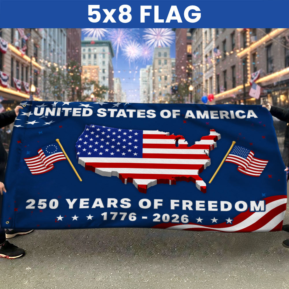 250th Anniversary United States Grommet Flag - Custom Canvas Decor