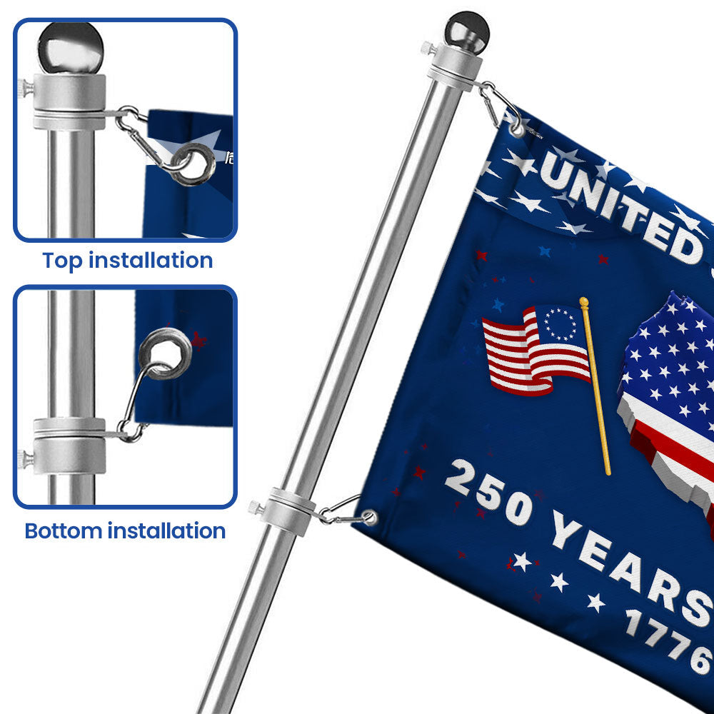 250th Anniversary United States Grommet Flag - Custom Canvas Decor