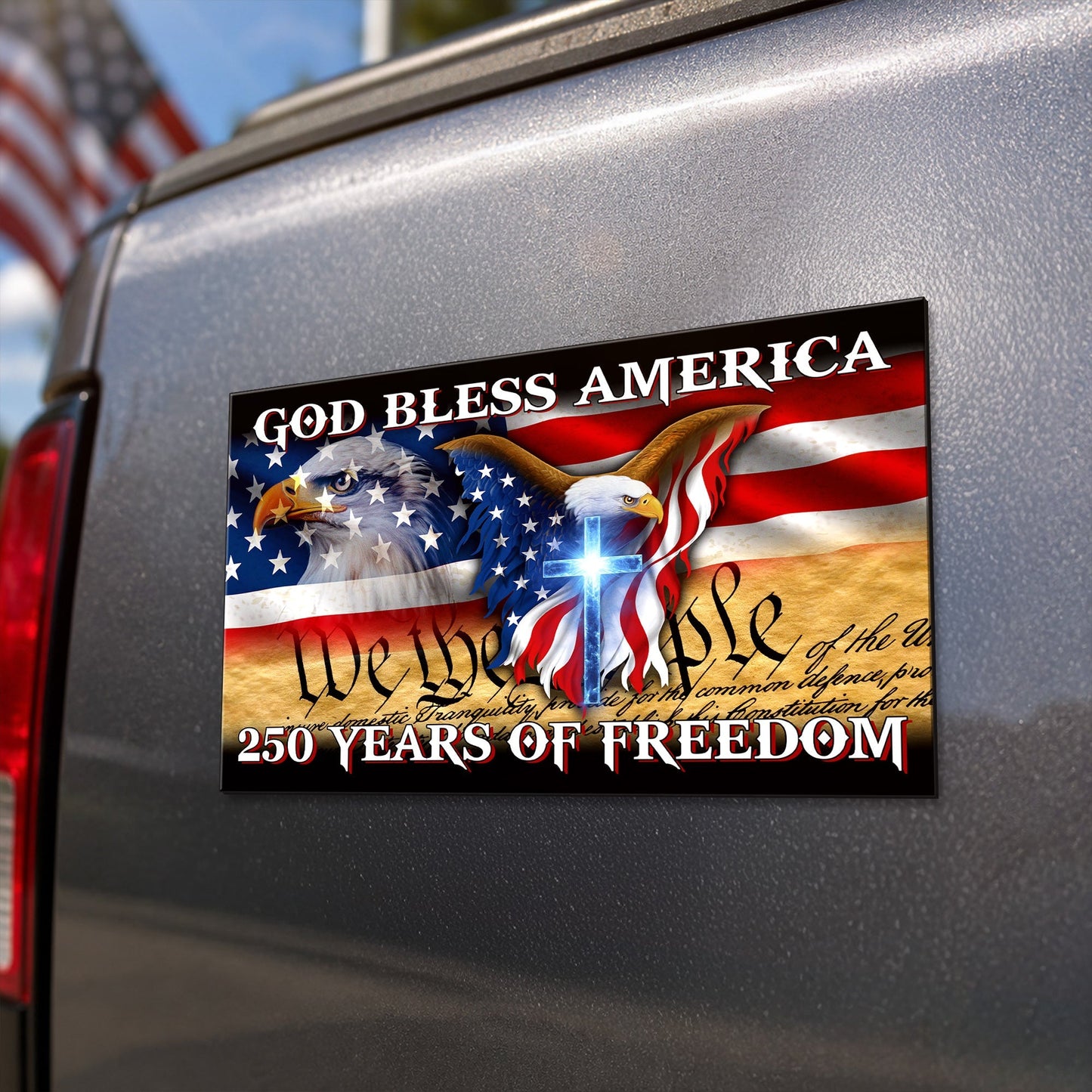 250 Years of Freedom Flag Car Magnet Custom Vinyl Sticker