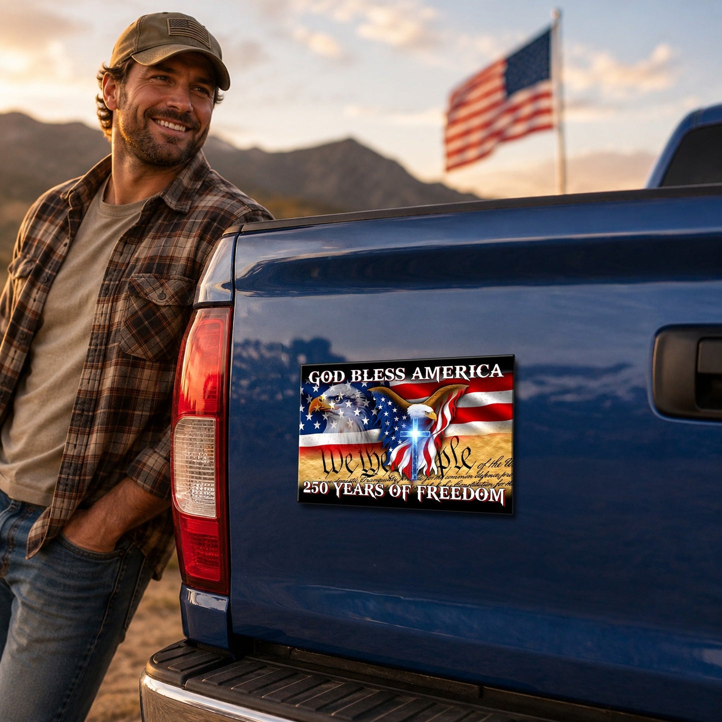 250 Years of Freedom Flag Car Magnet Custom Vinyl Sticker
