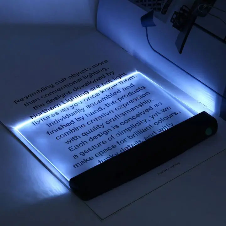 LED Flat Panel Reading Lamp with 2 Brightness Levels and Eye Protection