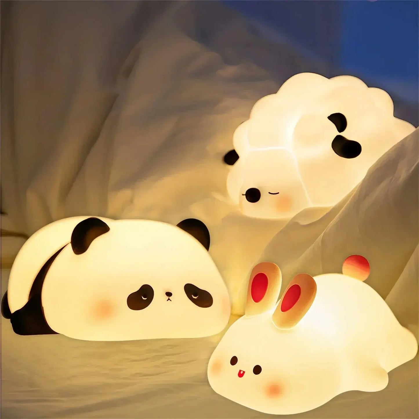 Animal-Shaped LED Night Lights with USB Rechargeable and Timer