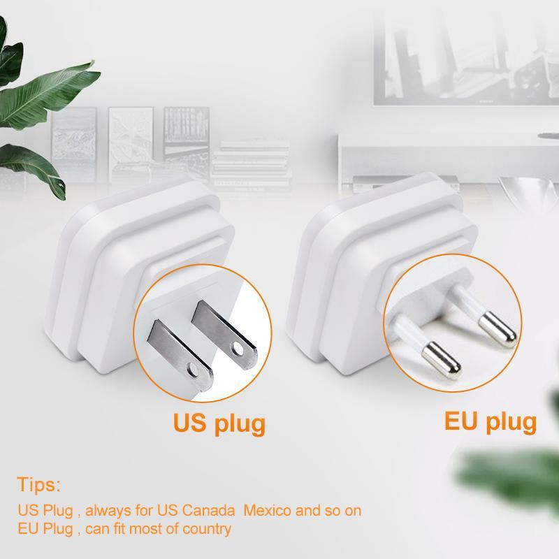 LED Night Light with Light Sensor and US/EU Plug, Energy Saving Lamp for Kids and Bedrooms
