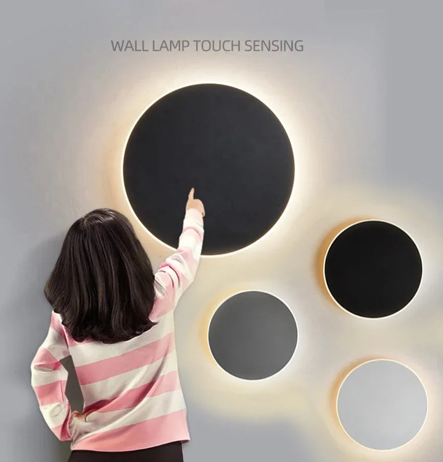 Minimalist LED Wall Light - Modern Circular Design, Eco-Friendly Options
