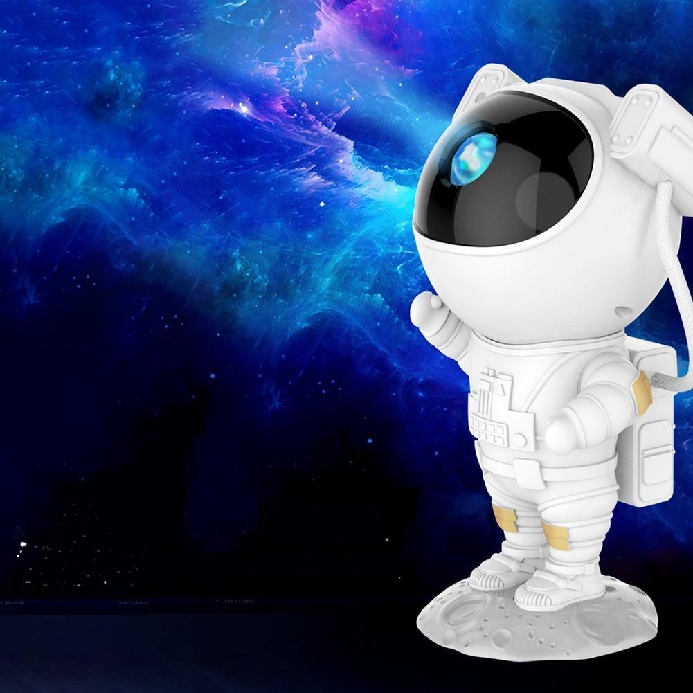 Galaxy Astronaut Night Light Projector with Rotating Arm and Timer