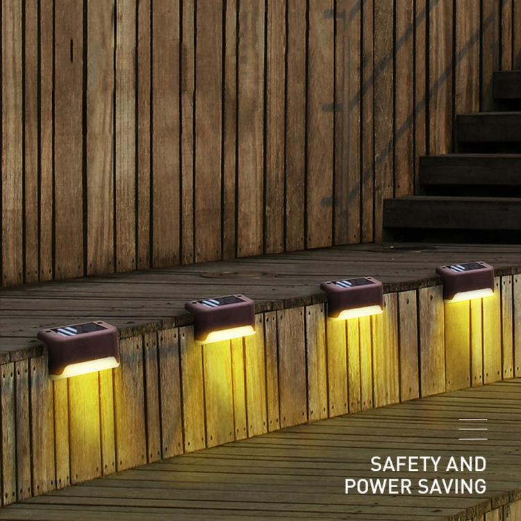Solar Powered LED Outdoor Step Lights - IP65 Waterproof Garden Lamps, Warm White Light