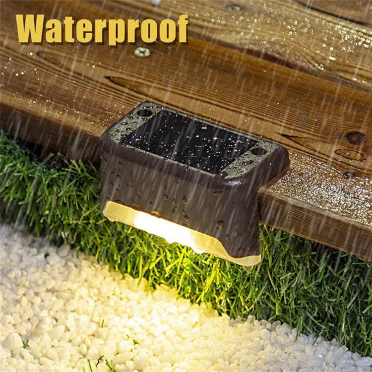 Solar Powered LED Outdoor Step Lights - IP65 Waterproof Garden Lamps, Warm White Light