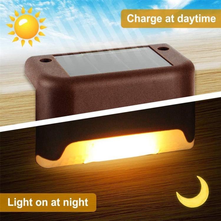 Solar Powered LED Outdoor Step Lights - IP65 Waterproof Garden Lamps, Warm White Light