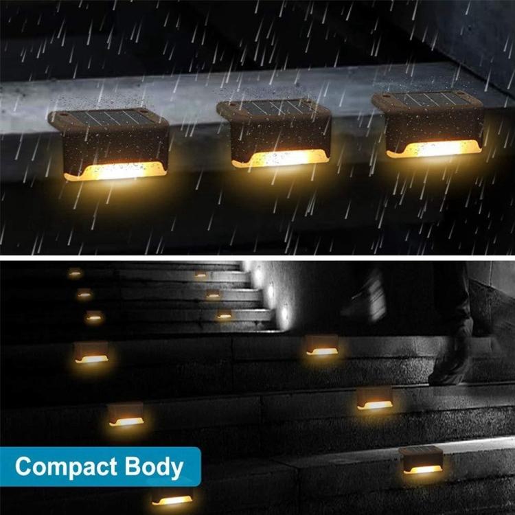 Solar Powered LED Outdoor Step Lights - IP65 Waterproof Garden Lamps, Warm White Light