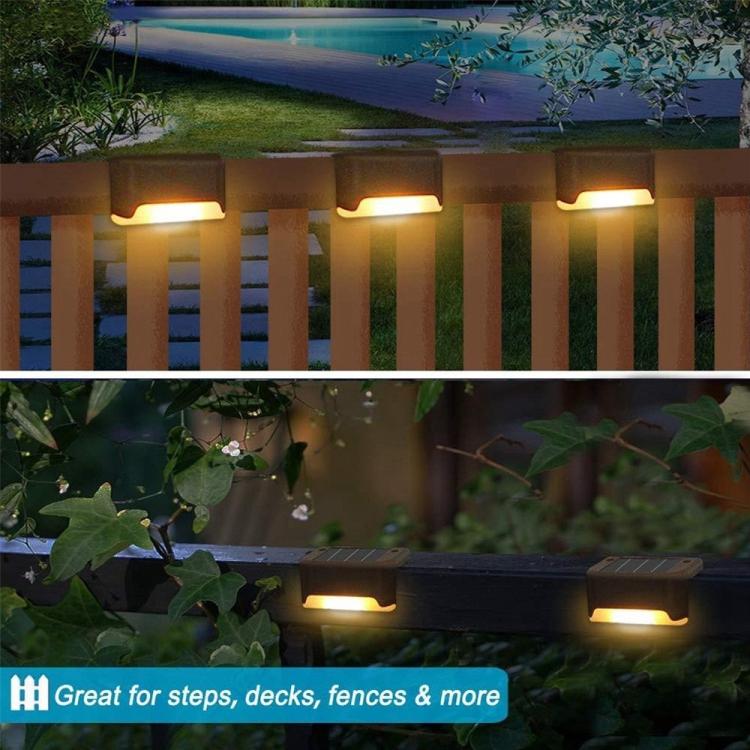 Solar Powered LED Outdoor Step Lights - IP65 Waterproof Garden Lamps, Warm White Light