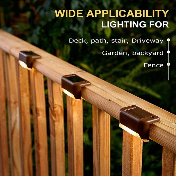 Solar Powered LED Outdoor Step Lights - IP65 Waterproof Garden Lamps, Warm White Light