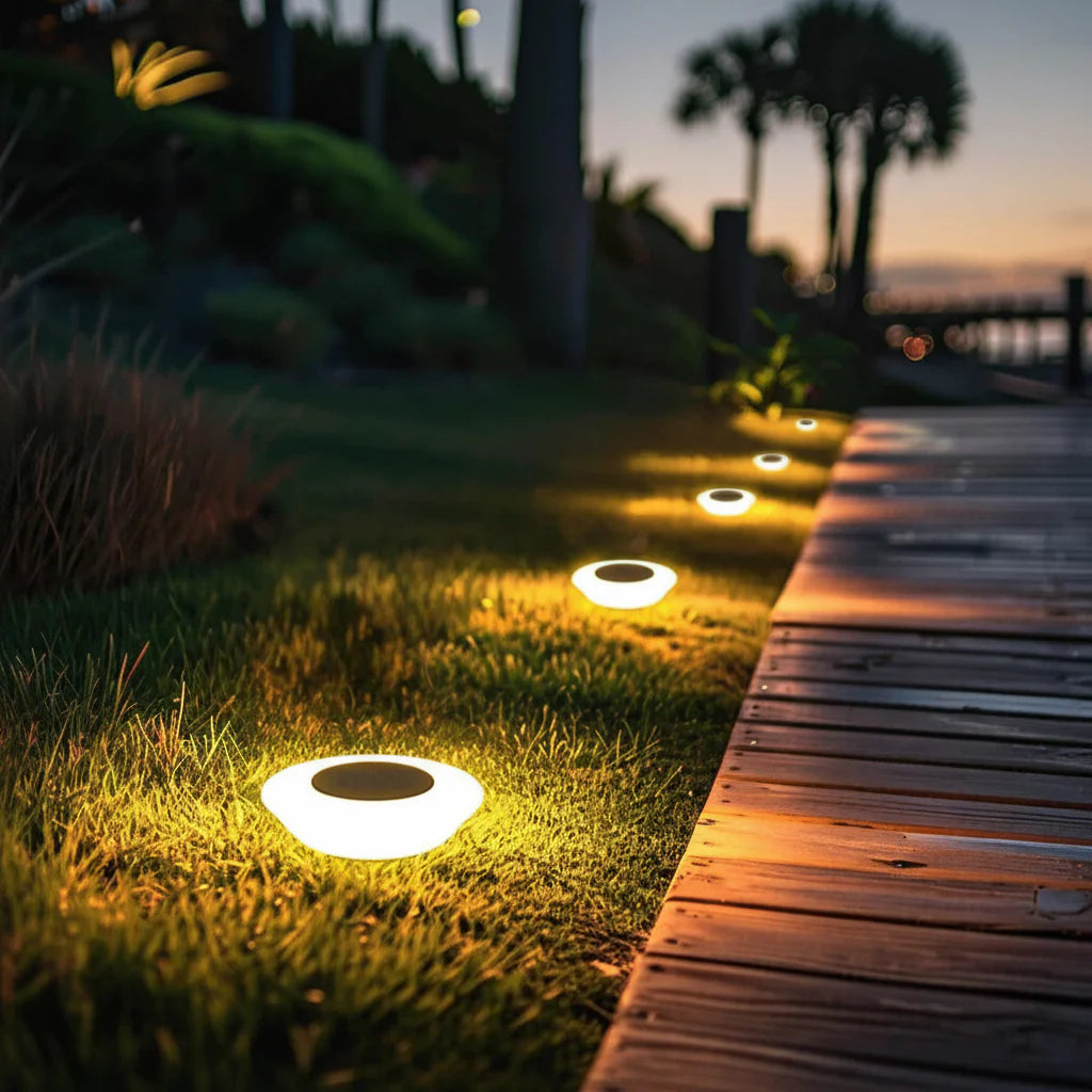 Solar LED Garden Pathway Lights with Automatic Dusk-to-Dawn Sensor