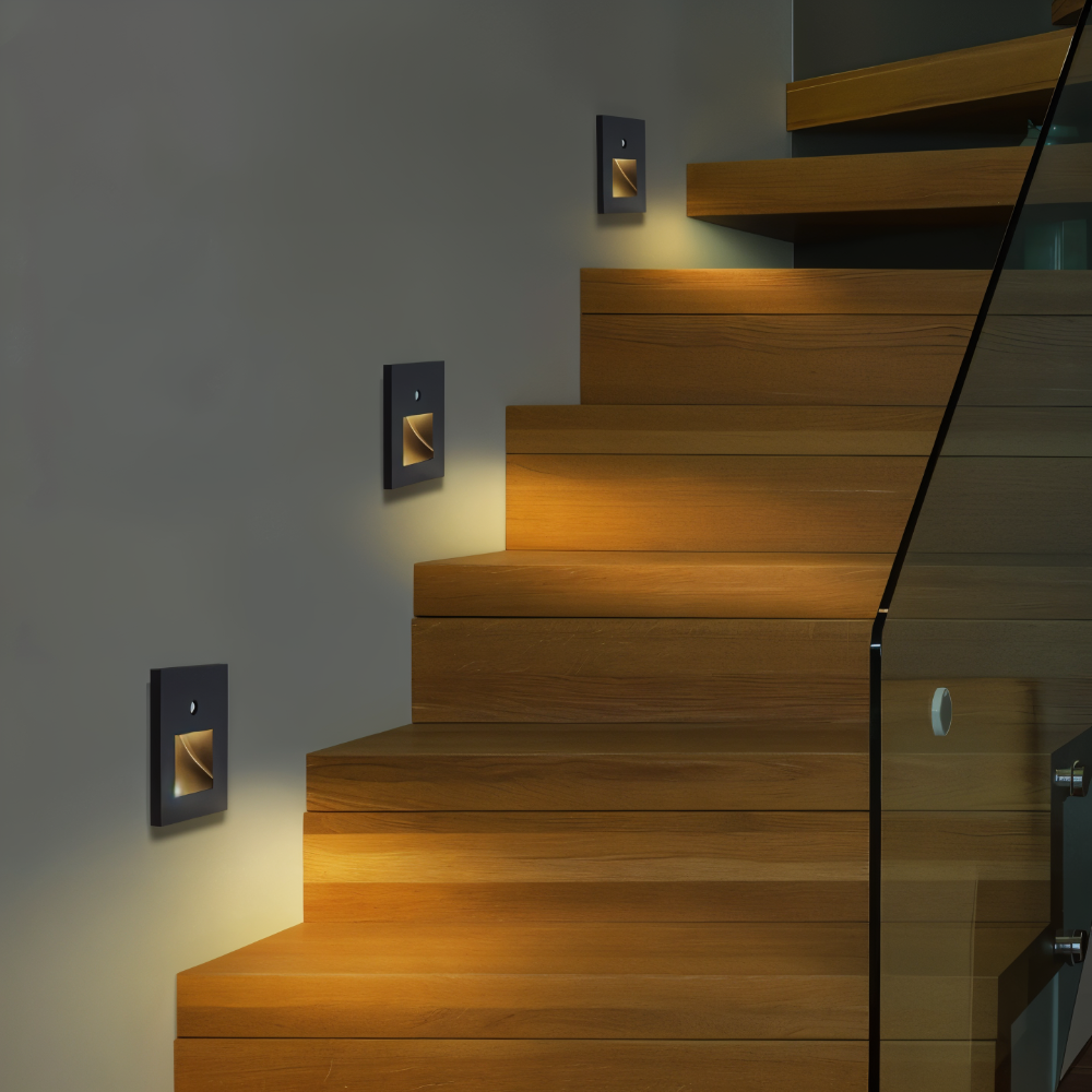 Motion Sensor LED Stair Light - Matte Black, Energy Efficient