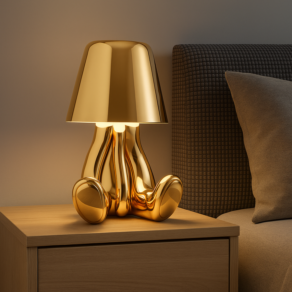 Sculptural Character LED Table Lamp with Rechargeable Battery