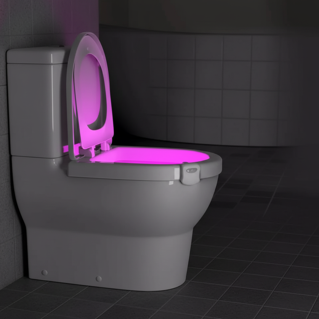 LED Toilet Night Light with Color Modes and Easy Adhesive Installation