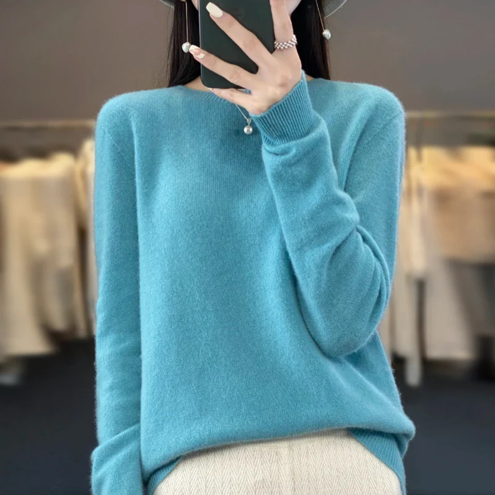 Cashmere Crewneck Pullover Sweater for Women