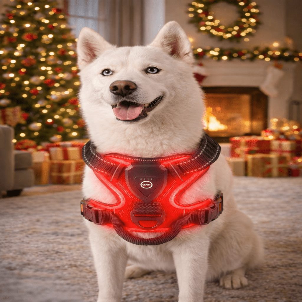 Rechargeable LED Dog Harness with Adjustable Fit and Three Light Modes