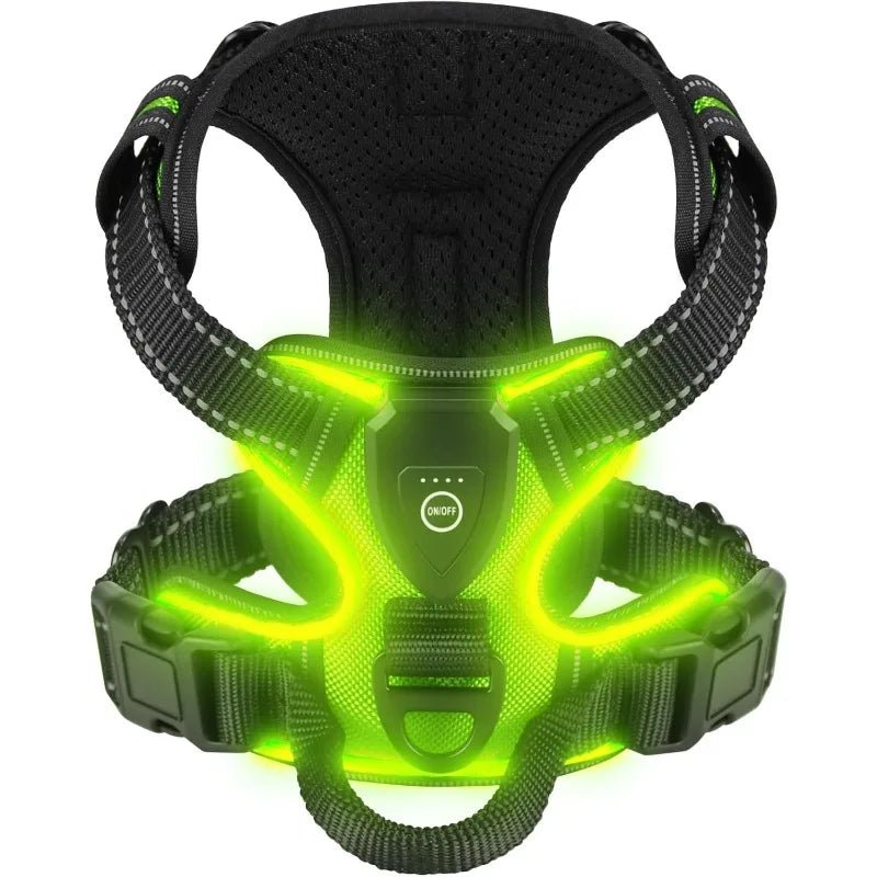Rechargeable LED Dog Harness with Adjustable Fit and Three Light Modes