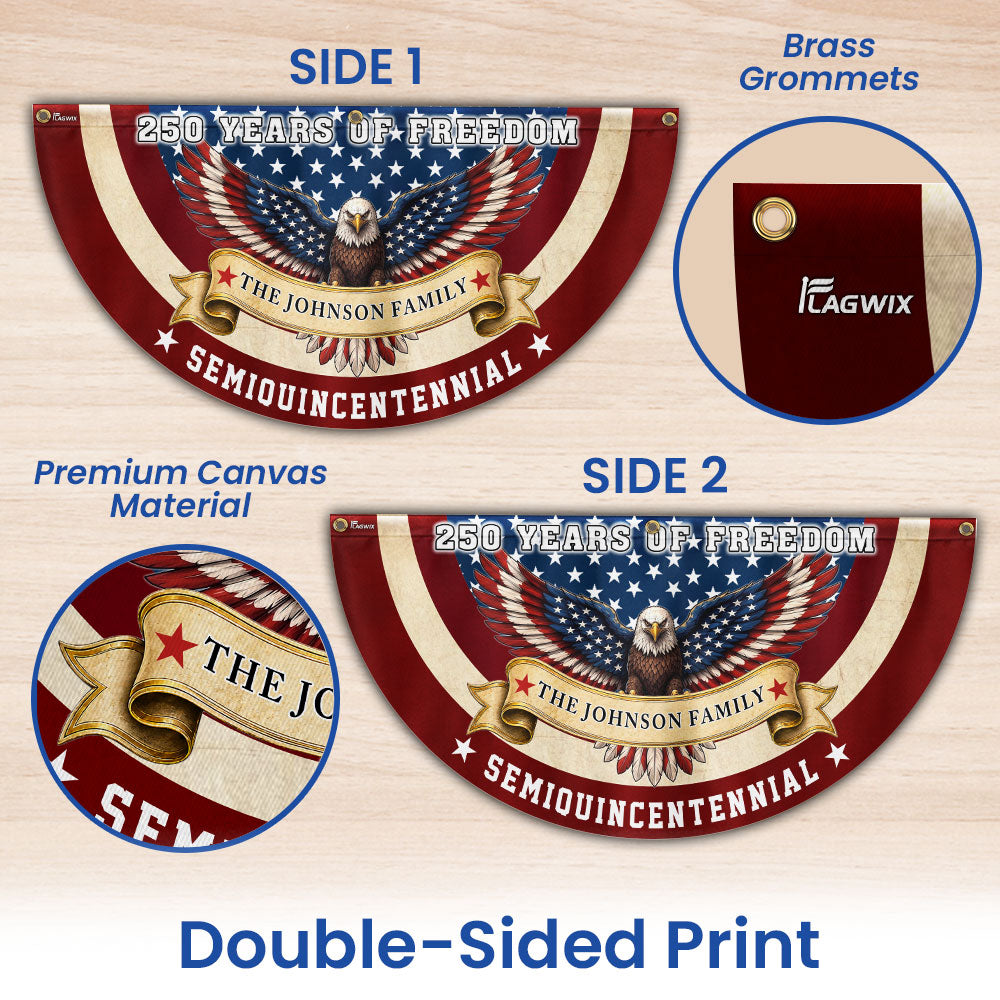 Personalized Patriotic Eagle Fan Flag for 250th Anniversary