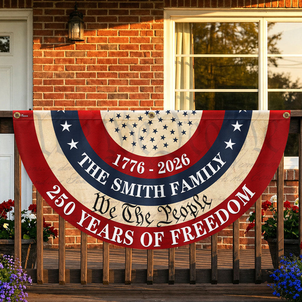 Personalized 250th Anniversary Fan Flag - Custom Patriotic Decor