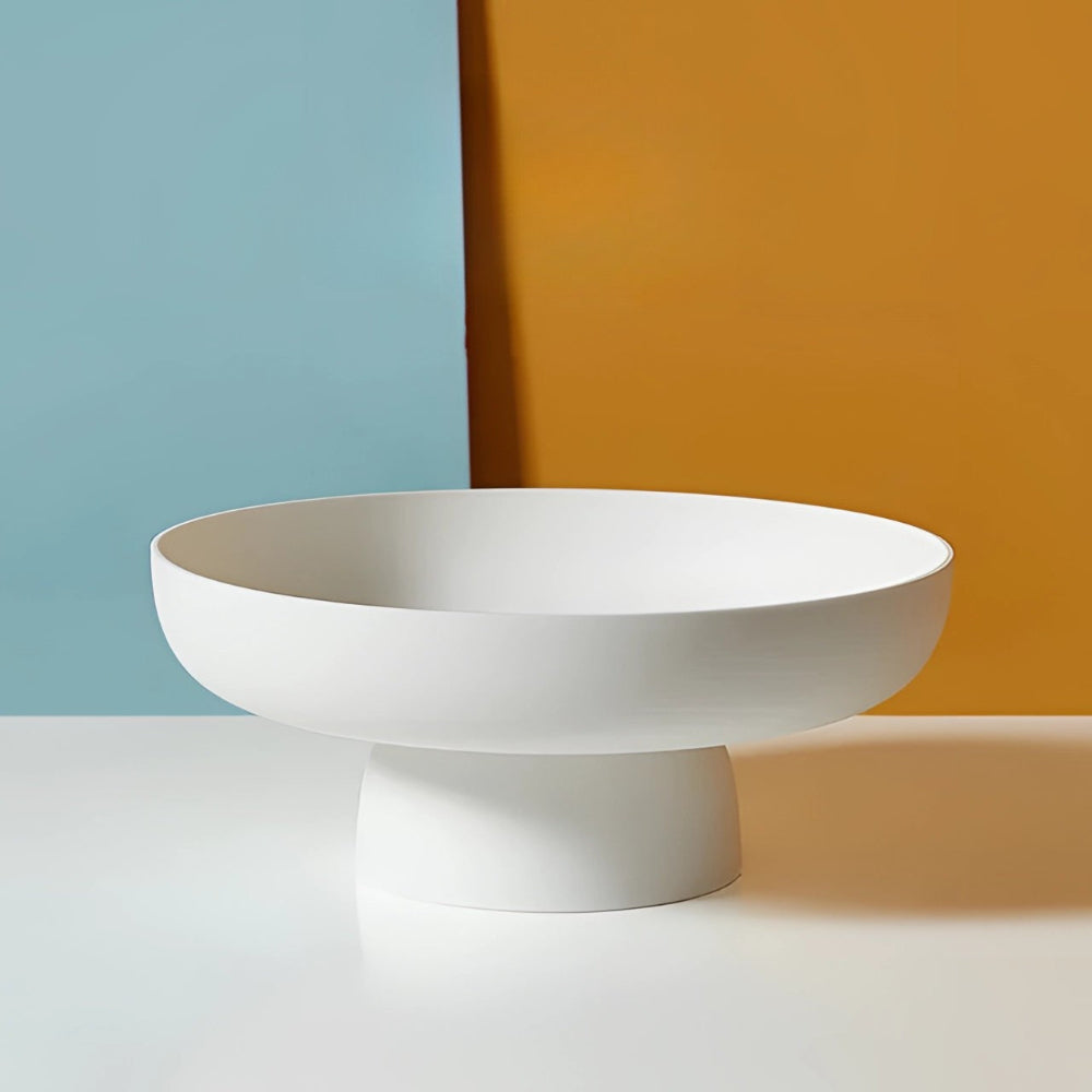 Pedestal Ceramic Fruit Bowl in Retro Design