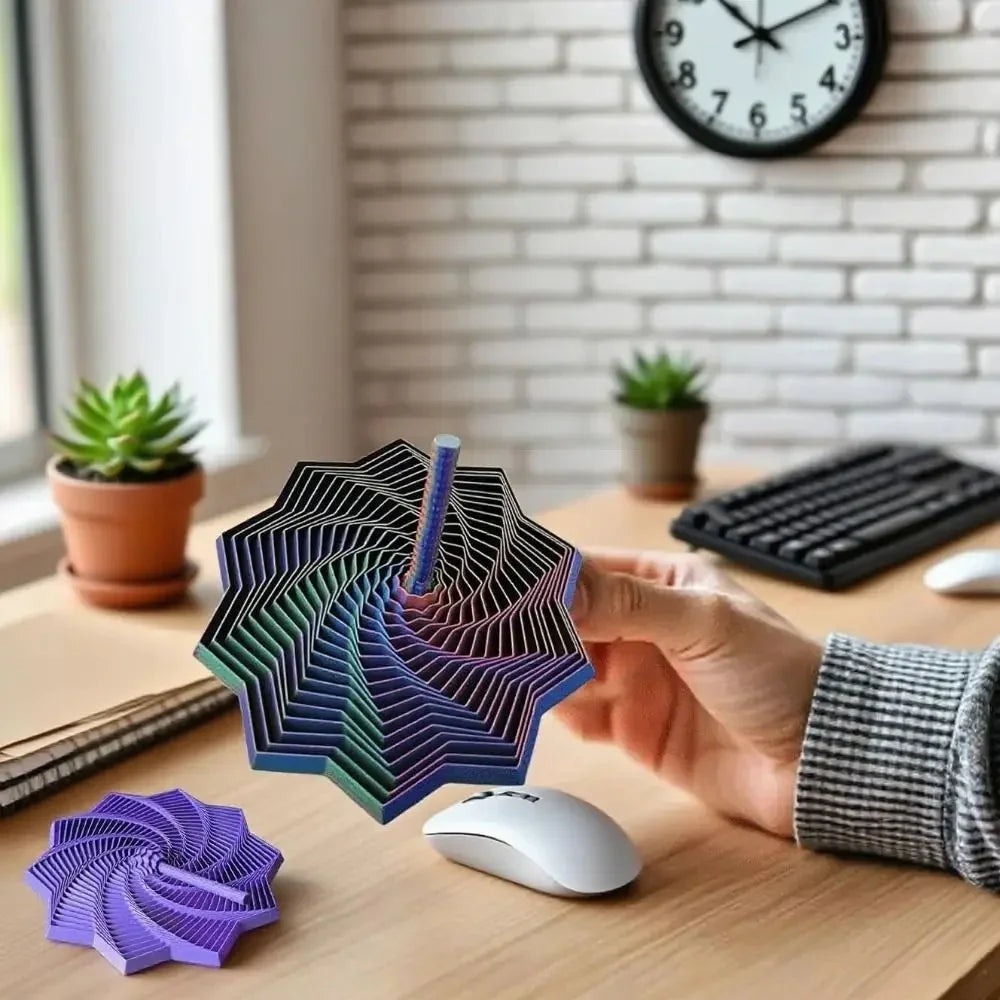 Layered Spiral Geometric Fidget Spinner