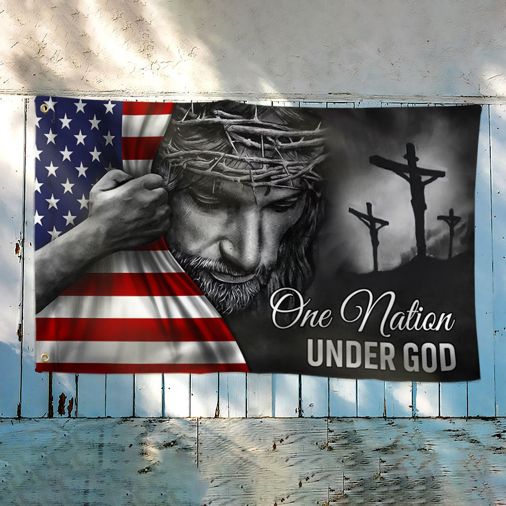 One Nation Under God Canvas Grommet Flag