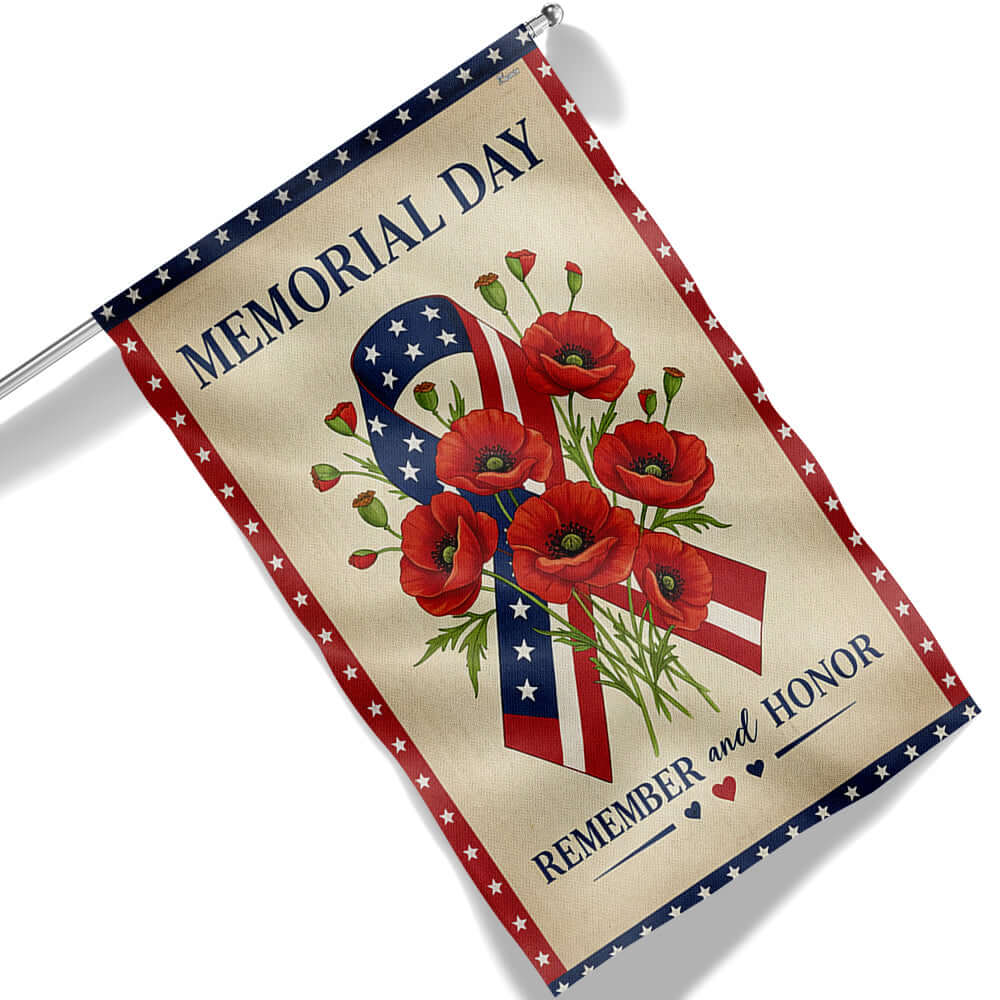 Memorial Day Double-Sided Canvas Flag