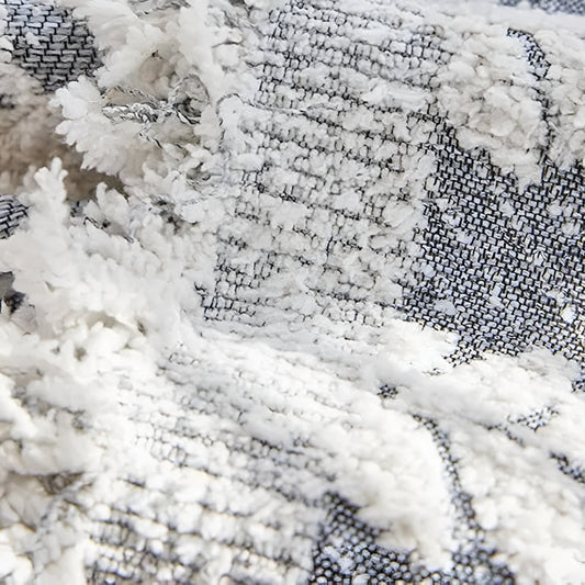 Leaf Pattern Fringed Lace Sofa Cover