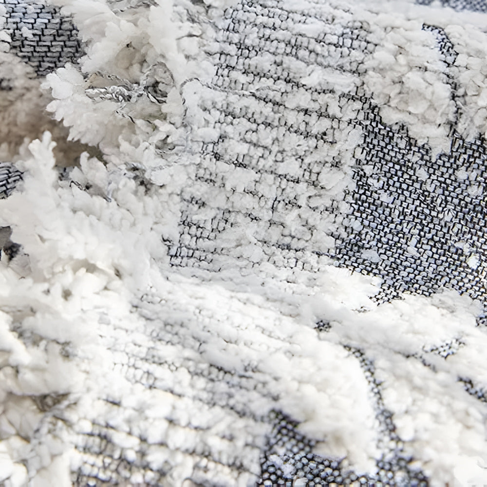 Leaf Design Fringed Microfiber Sofa Cover