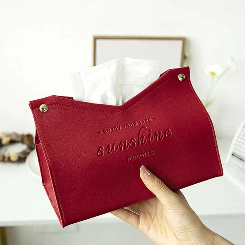 Stylish Artificial Leather Tissue Box
