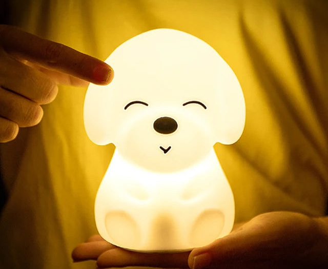 Dimmable USB Rechargeable LED Night Light for Kids - Touch Control Rabbit Design