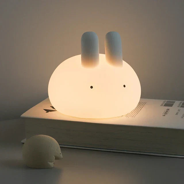 Dimmable USB Rechargeable LED Night Light for Kids - Touch Control Rabbit Design