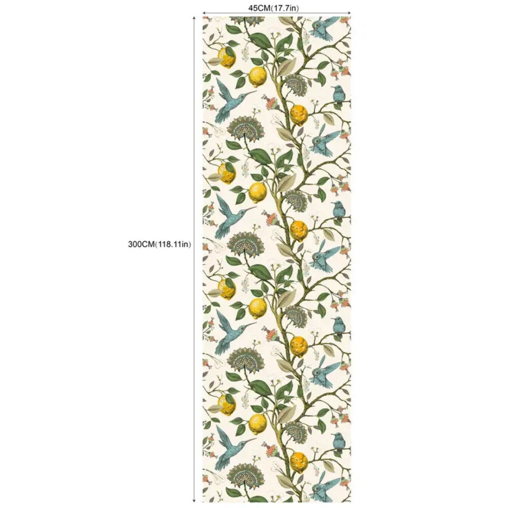 Self-Adhesive Lemon and Bluebird Wallpaper