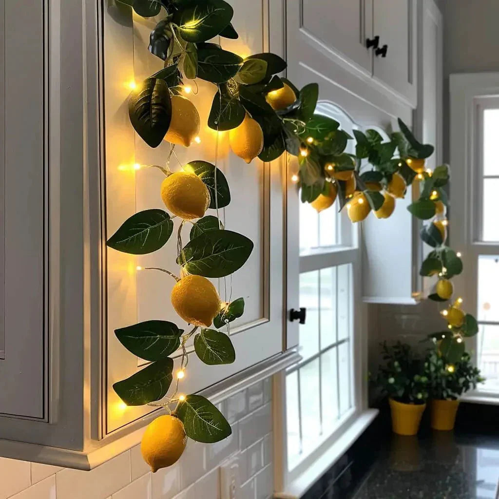 LED Decorative String Lights with Green Branches for Cozy Ambiance
