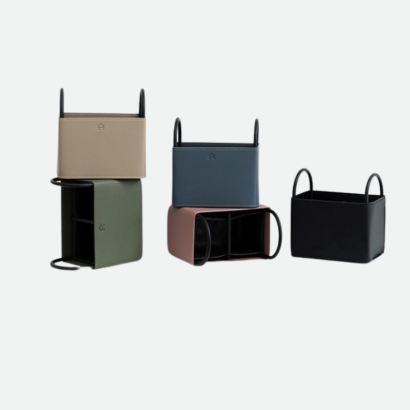 Leather Storage Basket with Metal Frame - Eco-Friendly, Modern Design