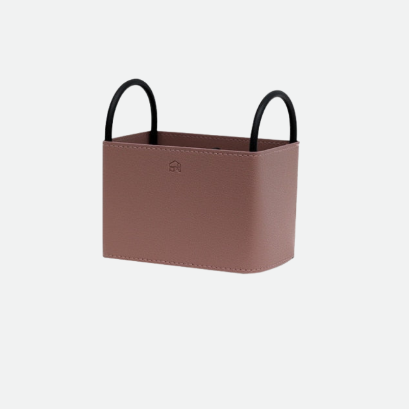 Leather Storage Basket with Metal Frame - Eco-Friendly, Modern Design