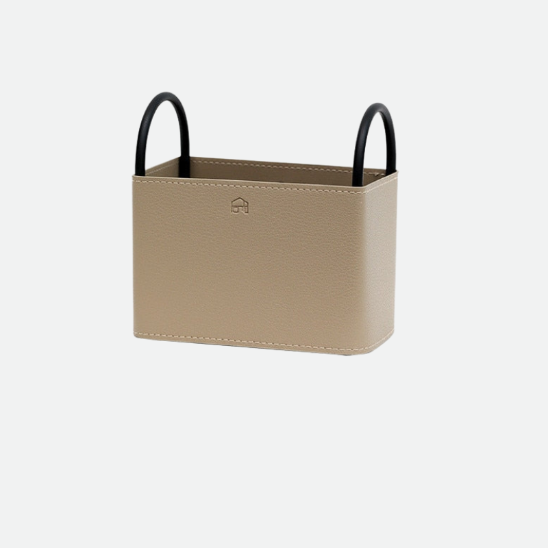 Leather Storage Basket with Metal Frame - Eco-Friendly, Modern Design