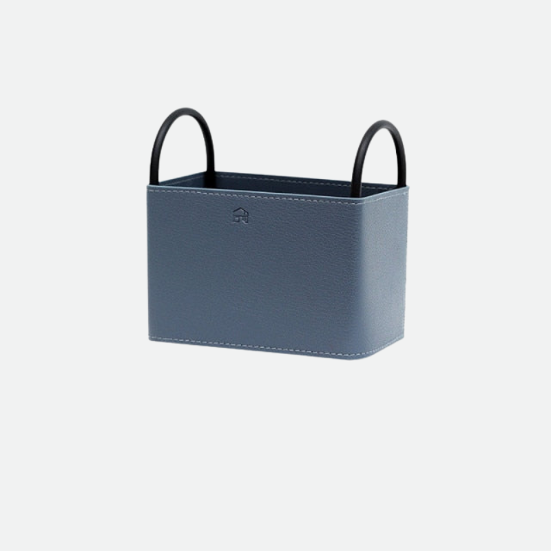 Leather Storage Basket with Metal Frame - Eco-Friendly, Modern Design