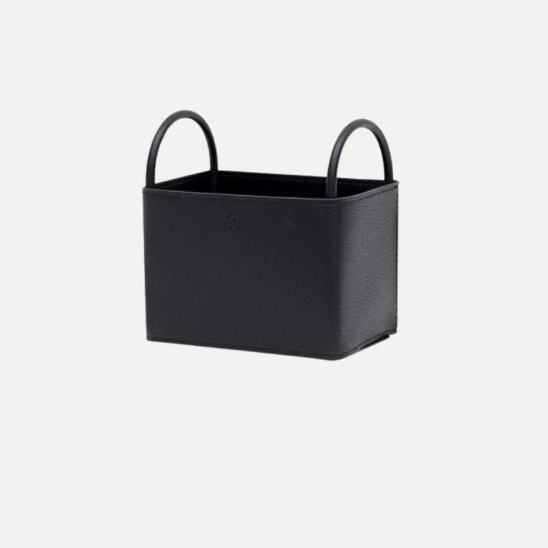 Leather Storage Basket with Metal Frame - Eco-Friendly, Modern Design