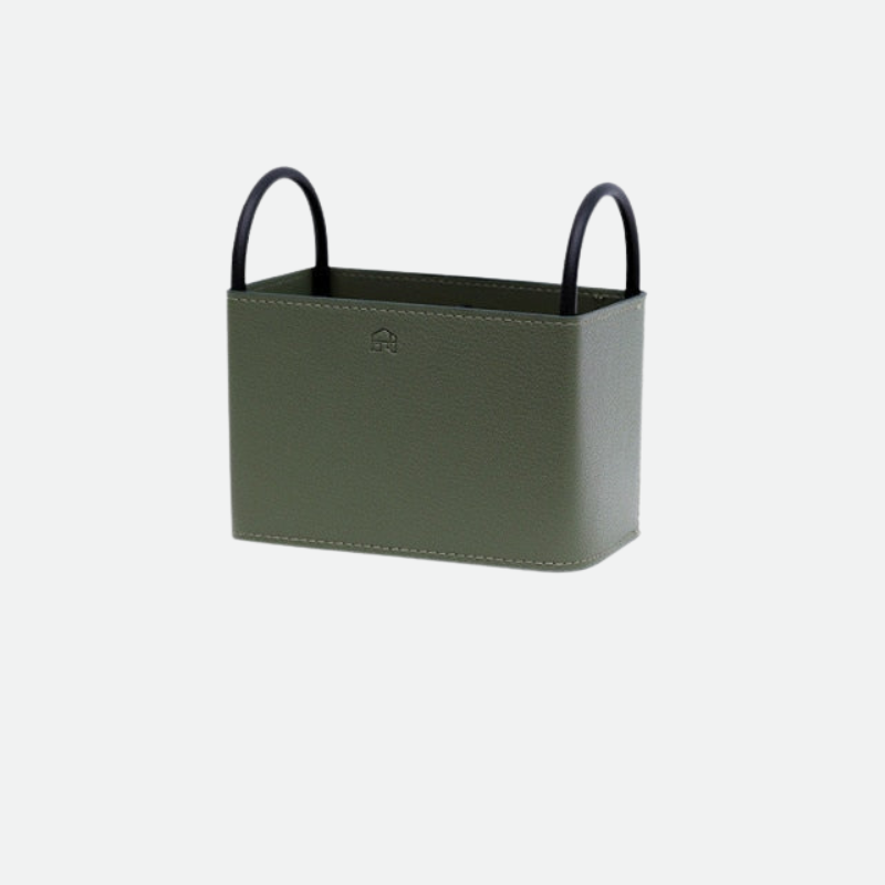 Leather Storage Basket with Metal Frame - Eco-Friendly, Modern Design